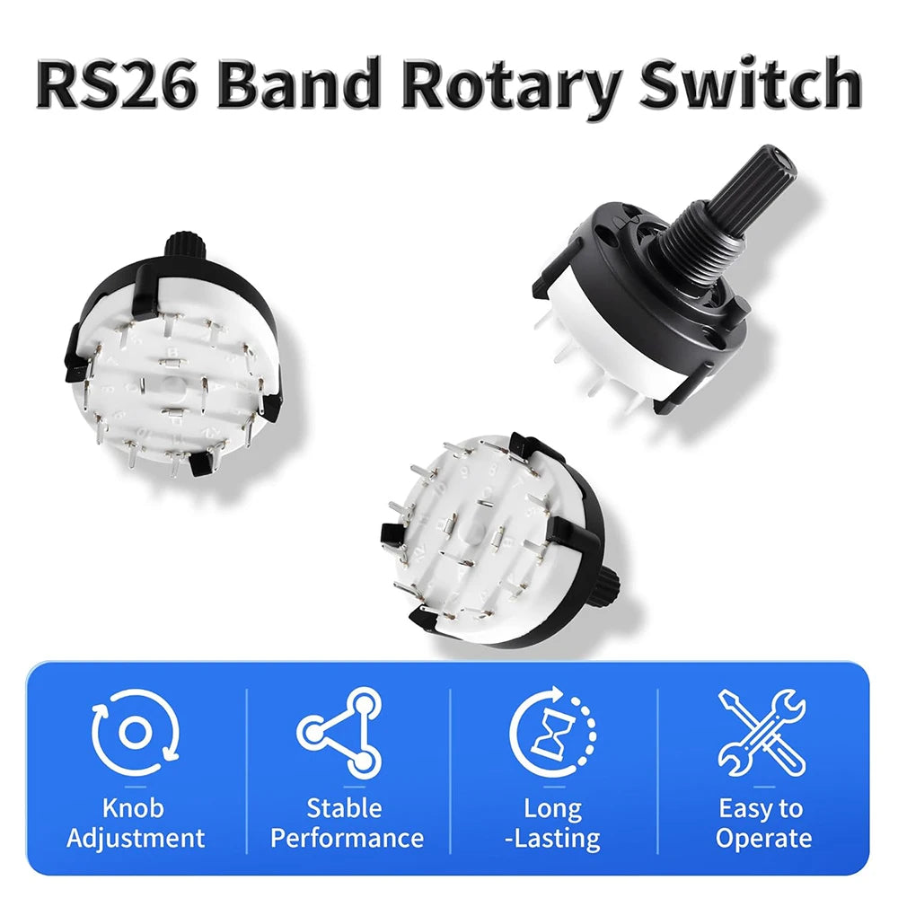 20PCS RS16 RS26 Selectable Band Rotary Channel Selector Switch Single Deck Rotary Switch Band Selector 1P12T 2P6T 3P4T 4P3T 1P5T