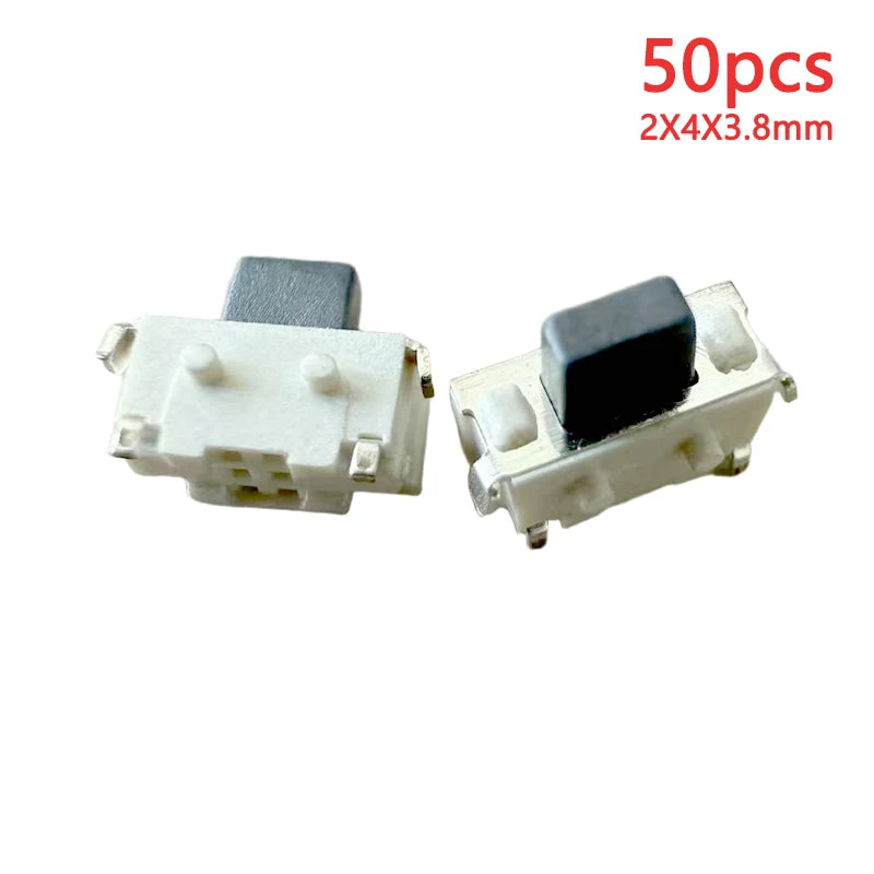 50PCS 2X4 Mini With Pillar Side Press Type Tact Switch 2*4*3.0/3.2/3.3/3.4/3.5/3.8/4.0mm DC12V 50mA Tablet MP3 Accessories