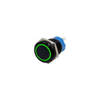 Black Metal Push Button Switch Start Stop 12/24/220V 16/19/22mm Connected LED Backlit Rocket Power Controller Momentary/Latching