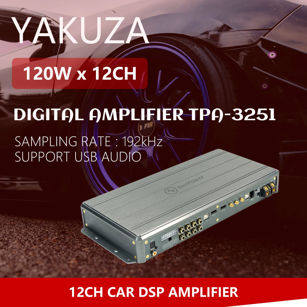 120W X12CH YAKUZA Car DSP Amplifier with HDMI Optical Coaxial Input Процессорный усилитель RedPower