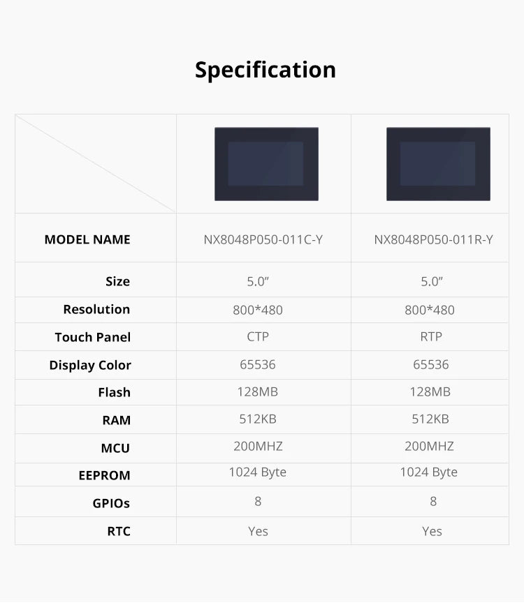 NEXTION NX8048P050-011C-Y /011R-Y 5Inch LCD-TFT HMI Capacitive Touch Display Module Intelligent Series TTL Screen With Enclosure