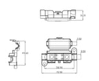32V-125V Midi / Strip Inline Fuse Holder with Cover and 1Way Bolt-Down Studs Fuse Box Fuse 30A-200A