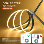 5M 10M 20M 50M/Roll COB Strip AC 220V 240Leds/M IP20 3000K 4000K 6000K Driver Build In Home Decor Flexible Ribbon Rope LED Light