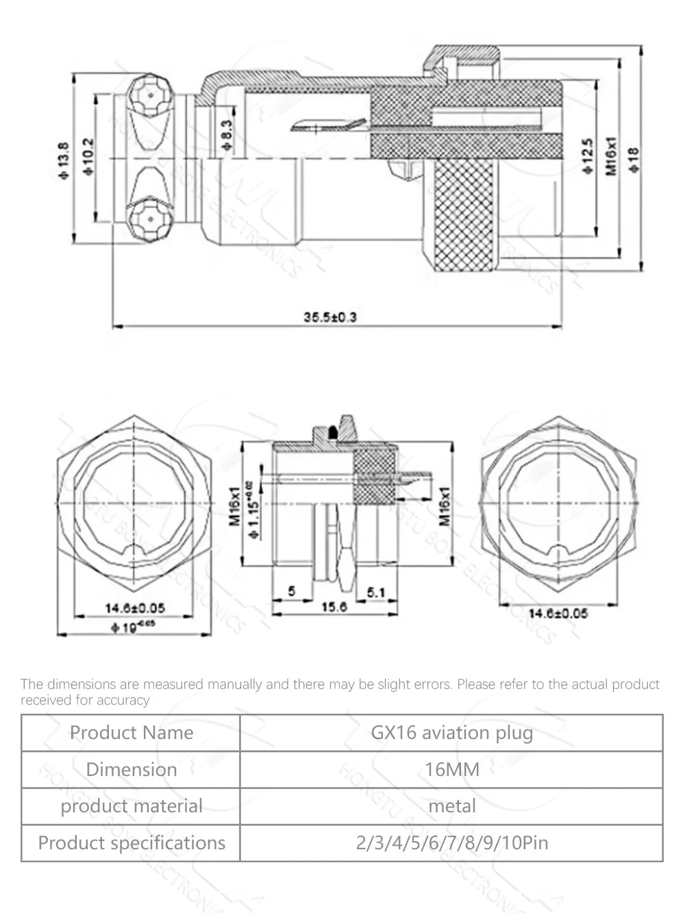 GX12 GX16 GX20 2/3/4/5/6/7/8/9/10 Pin Male Female Butting Wire Cable Circular Aviation Socket Plug Panel Connector Dropshipping