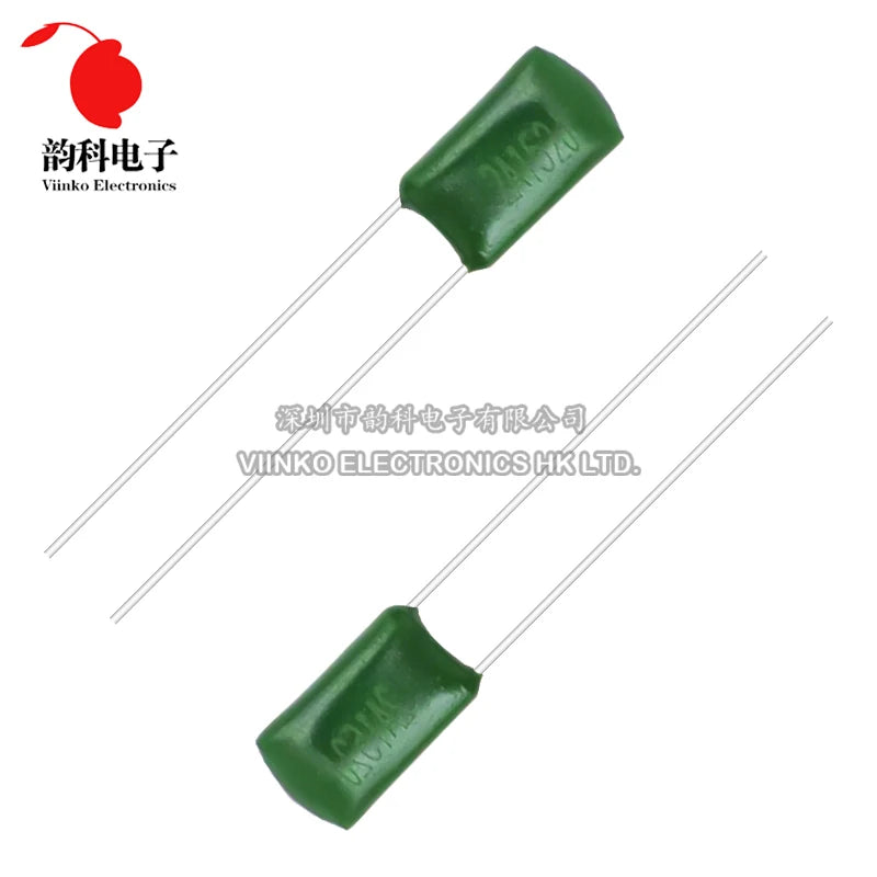 50pcs Polyester film capacitor 100V 1nF 1.5nF 2.2nF 100nF 2A471J 2A102J 2A152J 2A222J 2A392J 2A332J 2A472J 2A103J 2A473J 2A104J