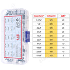 16V 25V 35V 50V 0.1uF to 2200uF DIP SMD Aluminum Electrolytic Capacitors Assortment Kit Set