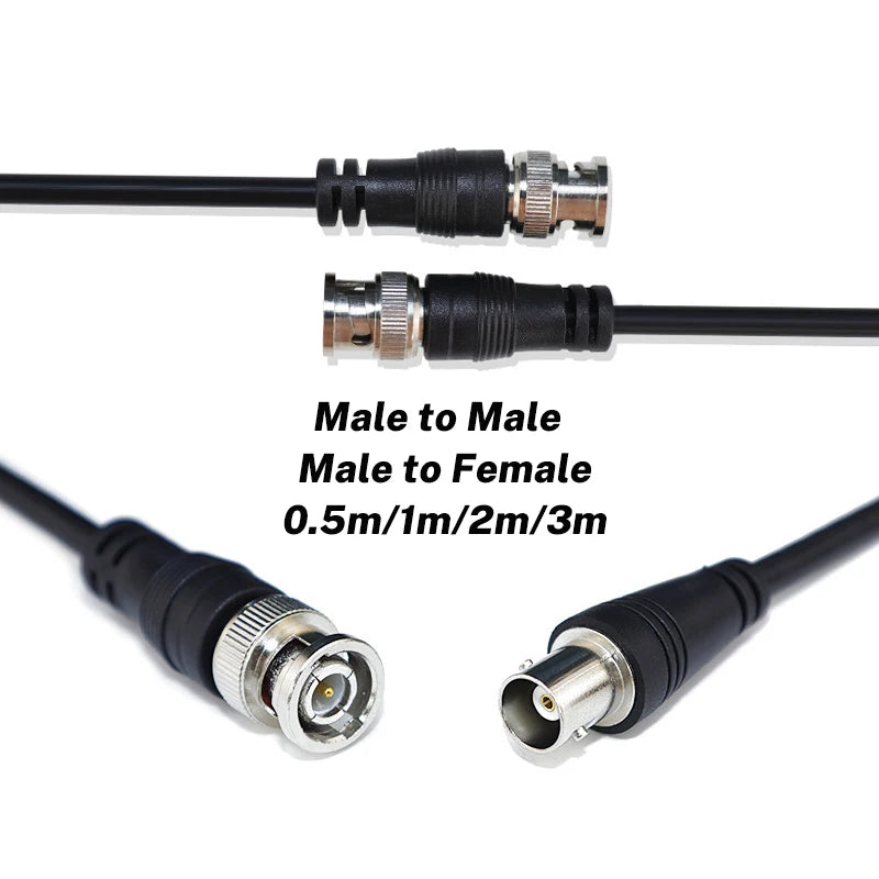 BNC Male to Male Female Adapter Dual Head Cable Video Connector Extension Pigtail Wire For CCTV Camera Accessories 0.5m-3meters