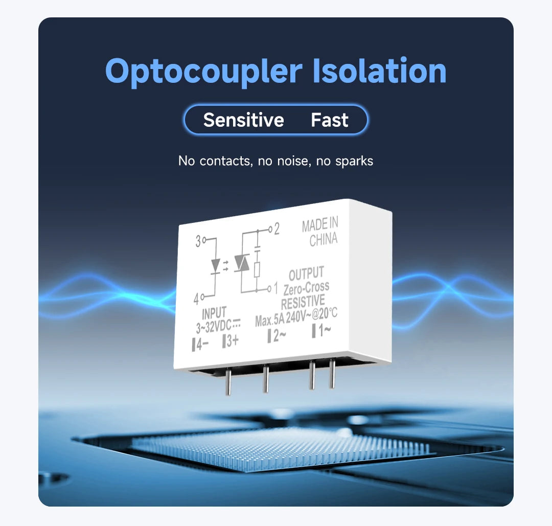 ENMG PCB Pin - Type Solid - State Relay PM5D  3 - 32Vdc Non - Contact, DC - DC Control (5A 24V Compatible)