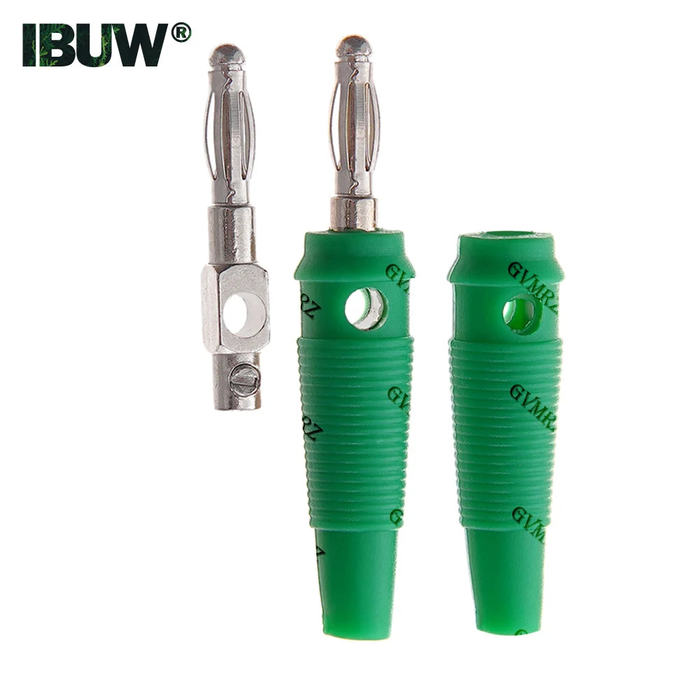 5PCS 4MM Green Yellow Banana Plugs Connector Solderless Video Musical Speaker Stackable Cable Wire Pin Banana Plug Connectors