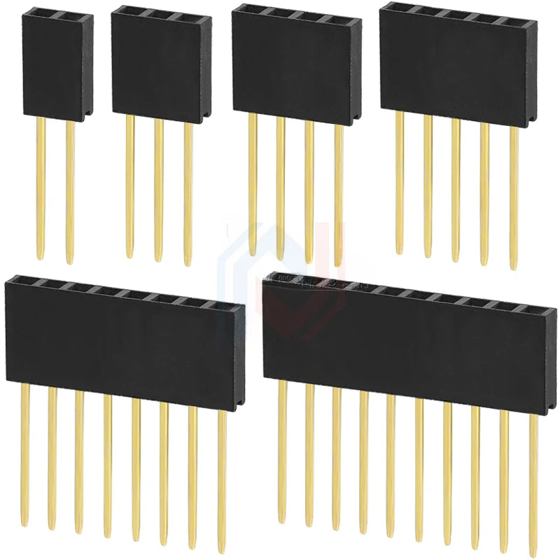 2.54mm Single Double Row Female Socket 1X5/6/8/10/15/16/40 2X3/4/20/18/40 Long Pins PC104 11mm PCB Board Pin Header For Arduino