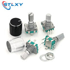 5PCS/LOT 20 Position 360 Degree Rotary Encoder EC11 w Push Button 5Pin Handle Long 15/20MM With A Built In Push Button Switch
