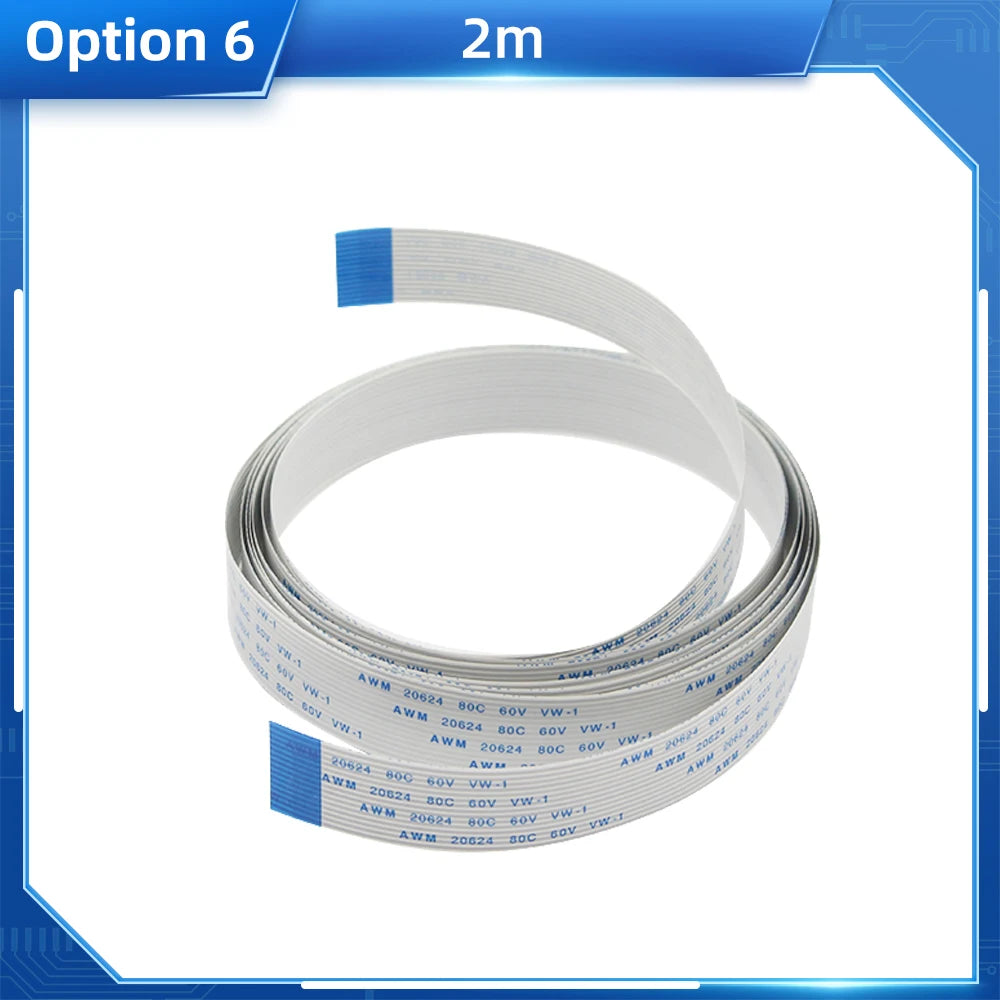 Raspberry Pi Camera Cable 15 Pin Flexible Flat Cable 15 30 40 50 60 CM 1M 2M Ribbon Cable Line for RPI 4B 3B+ 3B 3A+ Camera