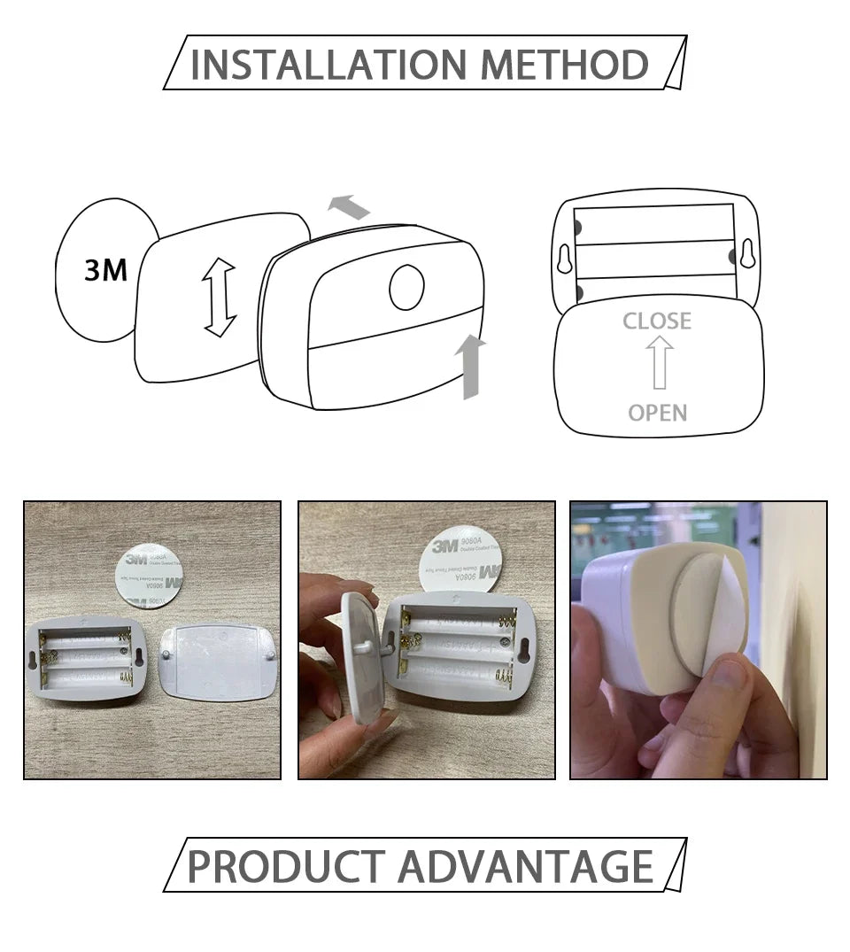 1/3/6 Pack Motion Sensor Night Light Battery Powered AAA Stick Anywhere Auto on Off Soft Light for Wardrobe Bedside Bathroom