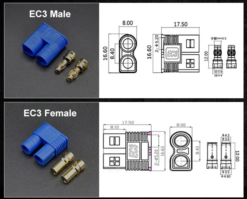 Cltgxdd 2/5/10pcs EC2 EC3 EC5 EC8 Banana Plug Battery Motor Male And Female Socket Aviation Model High Current Plug Connector