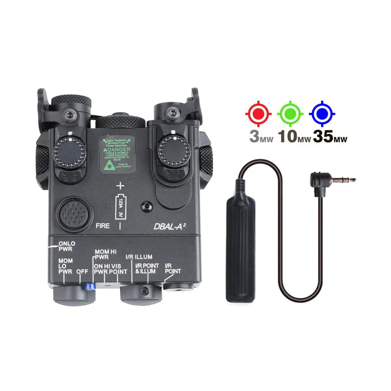 WADSN DBAL A2 Dbal-a2 Full Function Red Green Blue IR Laser Strobe Flashlight with Light Point Zero Adjustment for 20mm Rail
