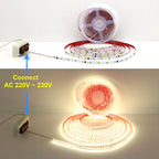 AC220V 230V 5M 600 LED Strip 2835 120LEDs/m Home Lamp Strip Red Ice Blue Green Yellow Pink Flexible And Cuttable Soft Lamp Bar