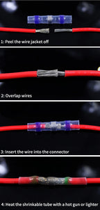 10/50/500pcs Solder Seal Wire Connectors 3:1 Crimp Heat Shrink Insulated Electrical Terminals Butt Splice Waterproof Sleeve