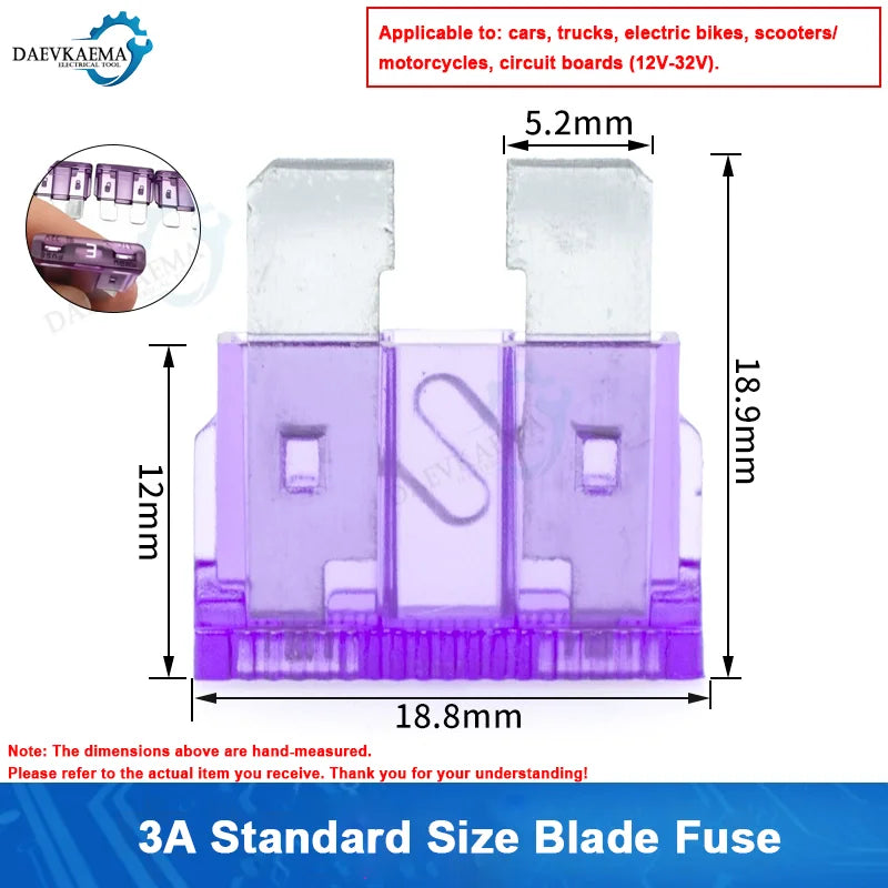 10-100pcs Medium Standard Blade Fuse Insert Kit 2A-40A Automotive Medium Fuses for Car/RV/Truck/SUV/Motorcycle/Boat