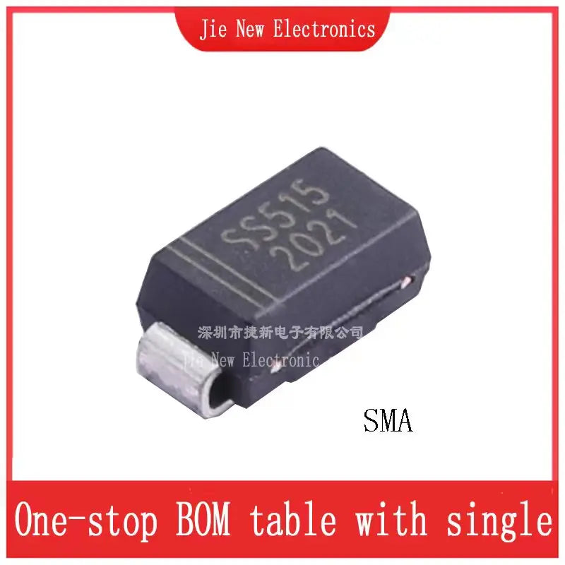 50PCS SS52 SS54 SS56 SS510 SS515 SS520 SS5150 SS5200 SS84 SS86 SS810 SS1045 SS1060  SS10100 SMA SMB SMC  Schottky SMD Diode