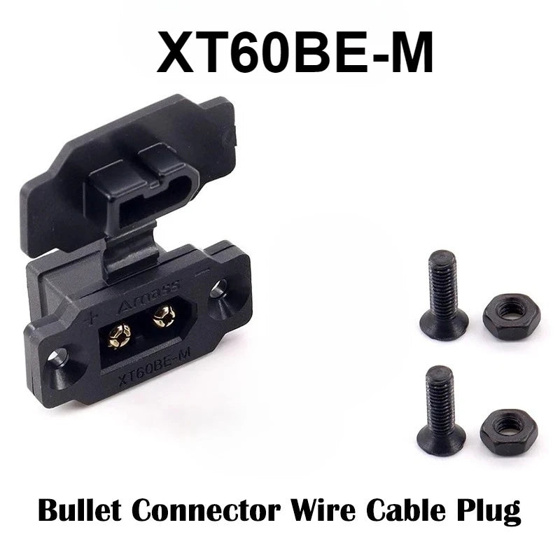 Original Amass XT60BE- XT60 Gold Plated Bullet Connector Panel Mount Fixed Plug for RC FPV Drone Battery Charger Motor ESC
