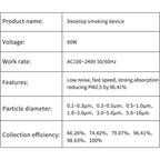 LUXIANZI 220V Tabletop Solder Iron Smoke Absorber With LED Light ESD Fume Extractor Filter Screen Smoking Instrument