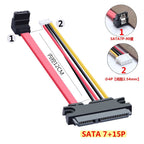 XH2.54&PH2.0 SATA Female Combo 7+15 Pin Data Cable And Power To SATA 7Pin+4 Pin Molex Serial ATA Lead Cable Power Adapter 30cm