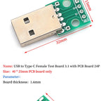 Micro Mini USB USB A Male USB 2.0 3.0 A Female USB B Connector Interface to 2.54mm DIP PCB Converter Adapter Breakout Board