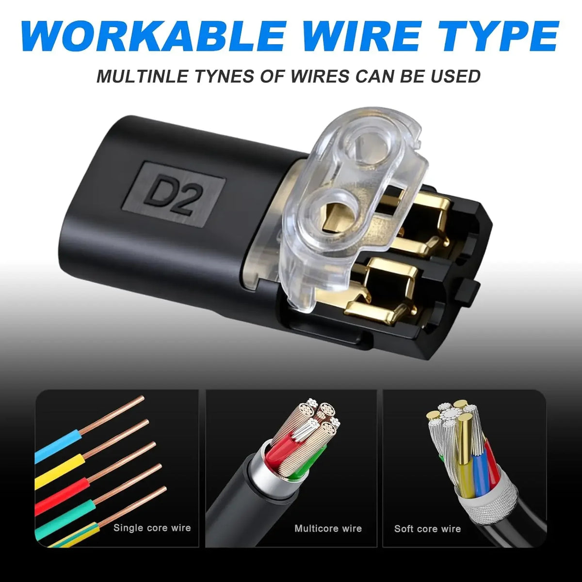 Double Wire Plug-in Connectors with Locking Buckle Car Wire 2 Way Terminal Block Waterproof Quick Connector Cable Clamps