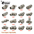 1pc/lot BNC Q9 Adapter BNC Male To BNC Double Male Female 90 Degree Straight Tee Shape RF Coaxial Connector 3way 4way Splitter