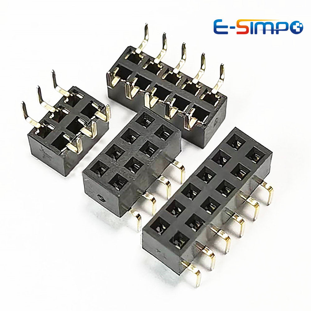 10pcs 2.54mm Bottom Entry Type Straight 2X5/6/7/8/10/11/12/20/40P PH5.0mm Double Row Gold-plated PCB Female Pin Header Connector