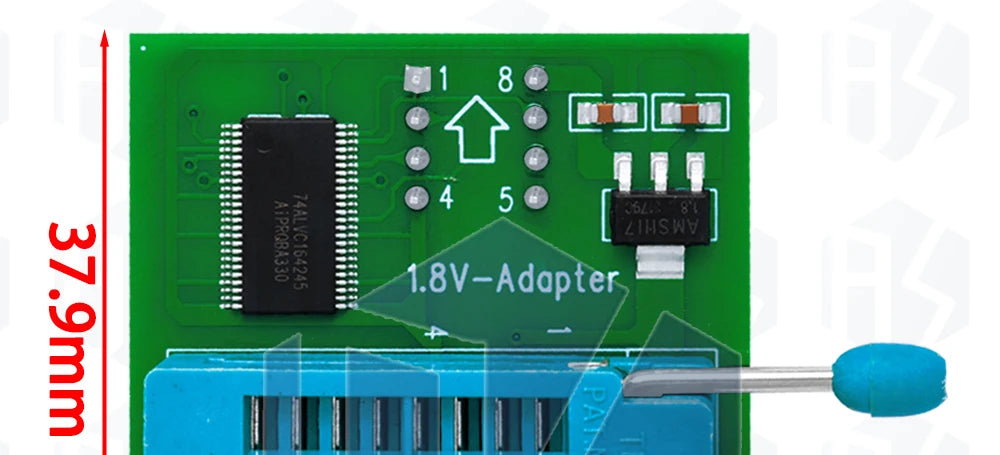 1.8V adapter for Iphone or motherboard 1.8V SPI Flash SOP8 DIP8 W25 MX25 use on programmers TL866CS TL866A EZP2010 EZP2013 CH341
