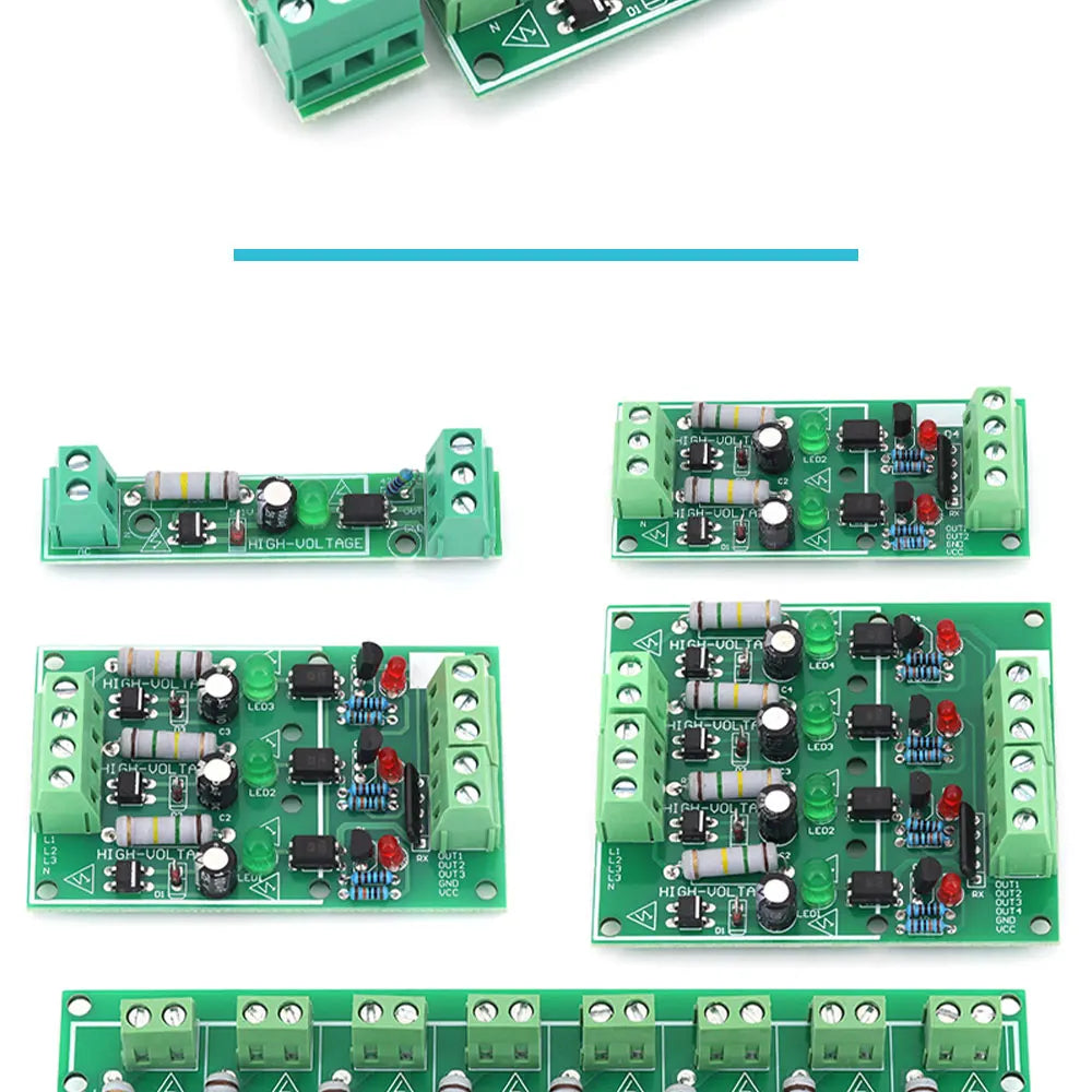 1/2/3/4/8-Bit AC 220V Optocoupler Isolation Module Voltage Detect Board Adaptive 3-5V For PLC Isolamento Fotoaccoppiatore Module