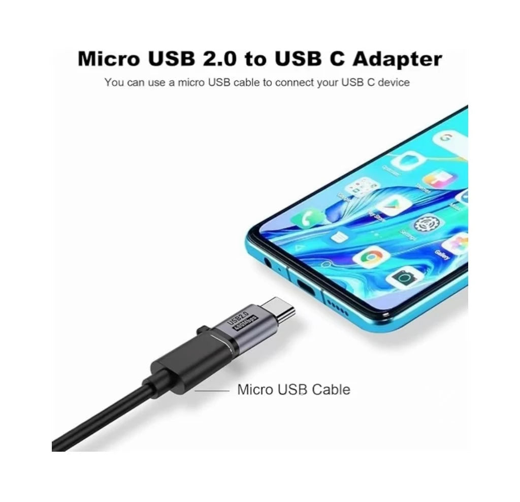 USB-C/Micro to MiNi-USB and Micro-USB/USB-C to USB-C/Micro-USB Adapters   for IPhone 14 13 Xiaomi Samsung