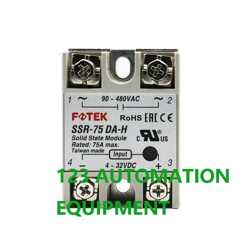 Authentic New FOTEK SSR-10DA 25DA 40DA 50DA 75DA SSR-10DA 25DA 40DA 50DA 75DA-H Solid State Relays Module 10A 25A 40A 50A 75A