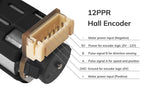 All-Metal TT Encoder Motor, 12PPR Hall Encoder, High Torque 1:90 Gearbox, Metal Shaft DC Geared Motor, DC 3-12V Gearbox Motor