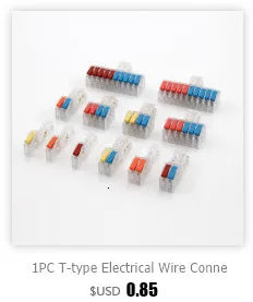 Wire Connector Electrical Terminal Blocks Splitter Led Push in Quick Connectors Conductor Cable  Junction Box 0.5-6mm²