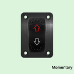 UP DOWN ARROWS Momentary Rocker Switch 7P (ON)-OFF-(ON) DPDT Retractive Switch + Wires for Car Boat Marine Vehicle Yacht Ship