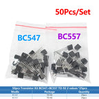Transistor Assortment Kit TO92 PNP/NPN A1015 BC327 BC337 C1815 S8850 2N2222 2N2907 2N3904 2N3906 for Electronics DIY Repair