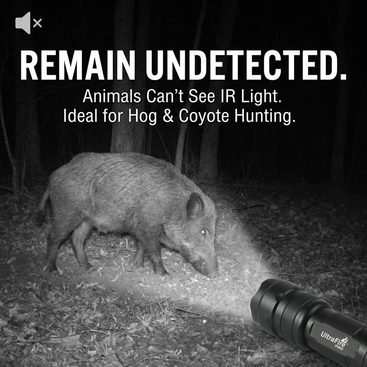 UltraFire 502IR IR 850/940nm Infrared Flashlight Night Vision Illuminator LED Torch 18650 Invisible Light for Hunting Coyote