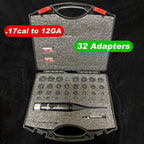 Powerful Green Bore Sighter Laser Bore Sight Kit with 32 Adapters fit 0.17 to 12GA Cal Multiple Caliber for All Gun Rifle Pistol