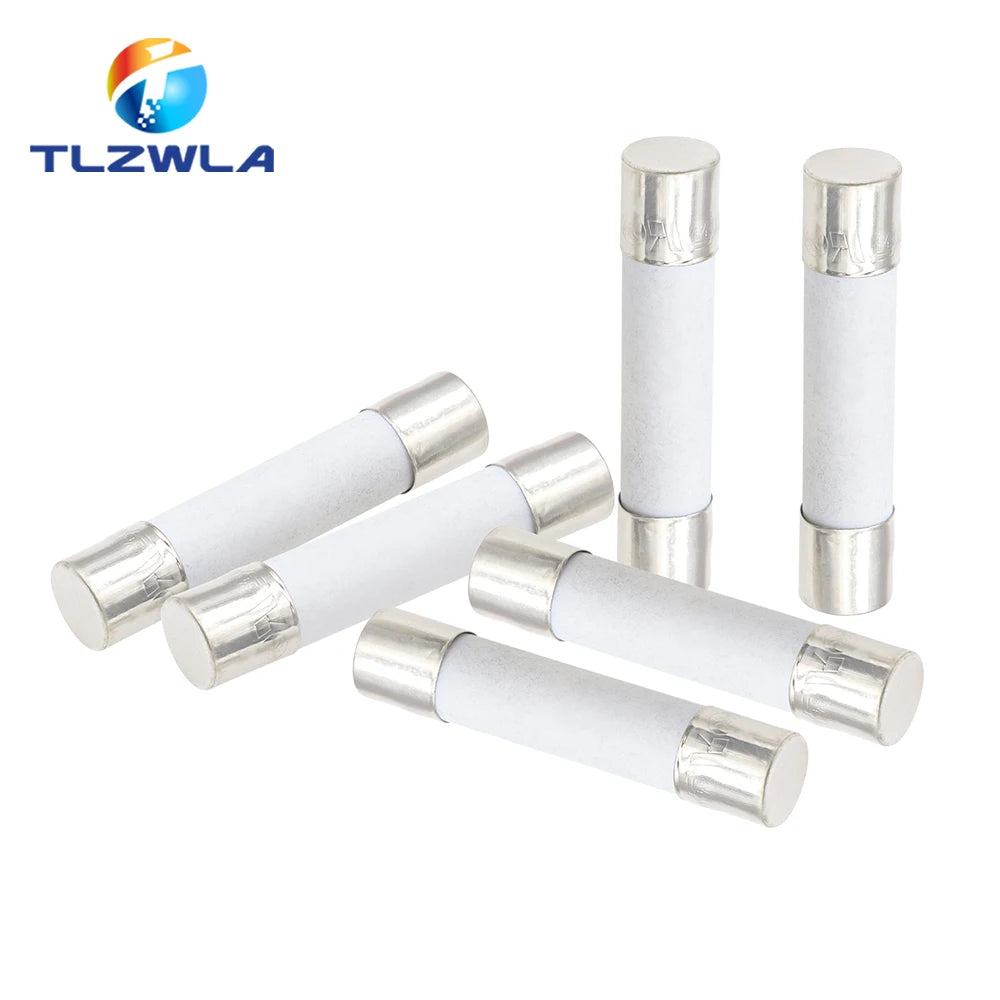 10PCS 5X20MM 6X30MM Fast Blow Ceramic Fuse 5*20mm 250V 0.1A 0.25A 0.5A 1A 1.5A 2A 2.5A 3A 3.15A 4A-30A Slow Break The Fuse Tube