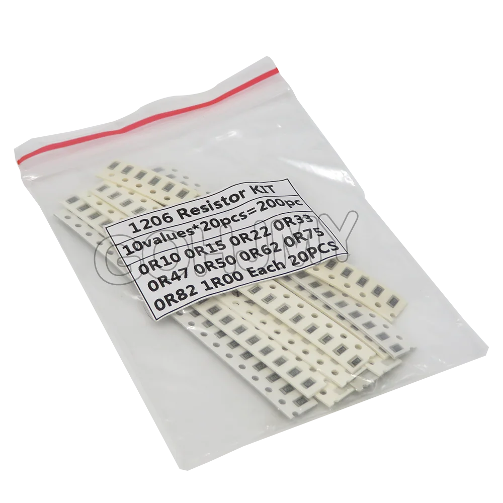 200PCS 660PCS 720PCS 4000PCS 0402 0603 0805 1206 1210 2512 SMD Resistor Kit 10K 100K 1K 1R 100R 220R 1% 5% Assorted Kit