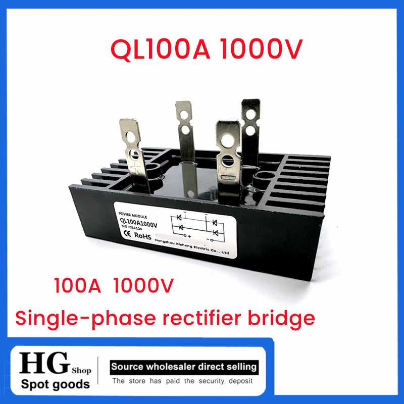 100A Amp 1000V 1200V 1600V Voltage 2-Phase Diode Bridge Rectifier High Power