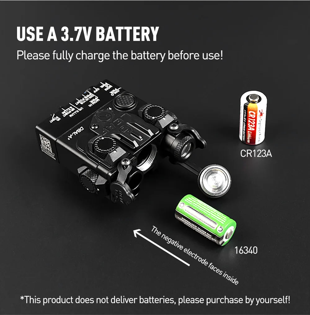 WADSN DBAL A2 Dbal-a2 Full Function Red Green Blue IR Laser Strobe Flashlight with Light Point Zero Adjustment for 20mm Rail