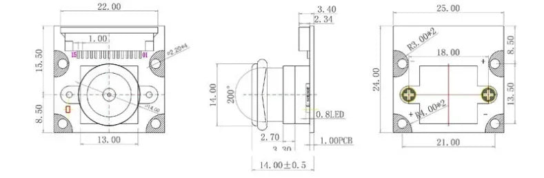Raspberry Pi 5 8MP Infrared Night Vision Camera - IMX219 Sensor CSI Camera Module with Low-Light Vision