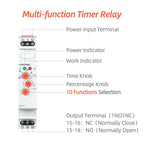 Multi-function Time Relay 220v 24v 12v AC DC Timer On Off Delay Relay Modular Switch by Din Rail