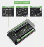 Waveshare Industrial Modbus RTU Relay Module with 8/16/32-channel RS485 interface and isolation