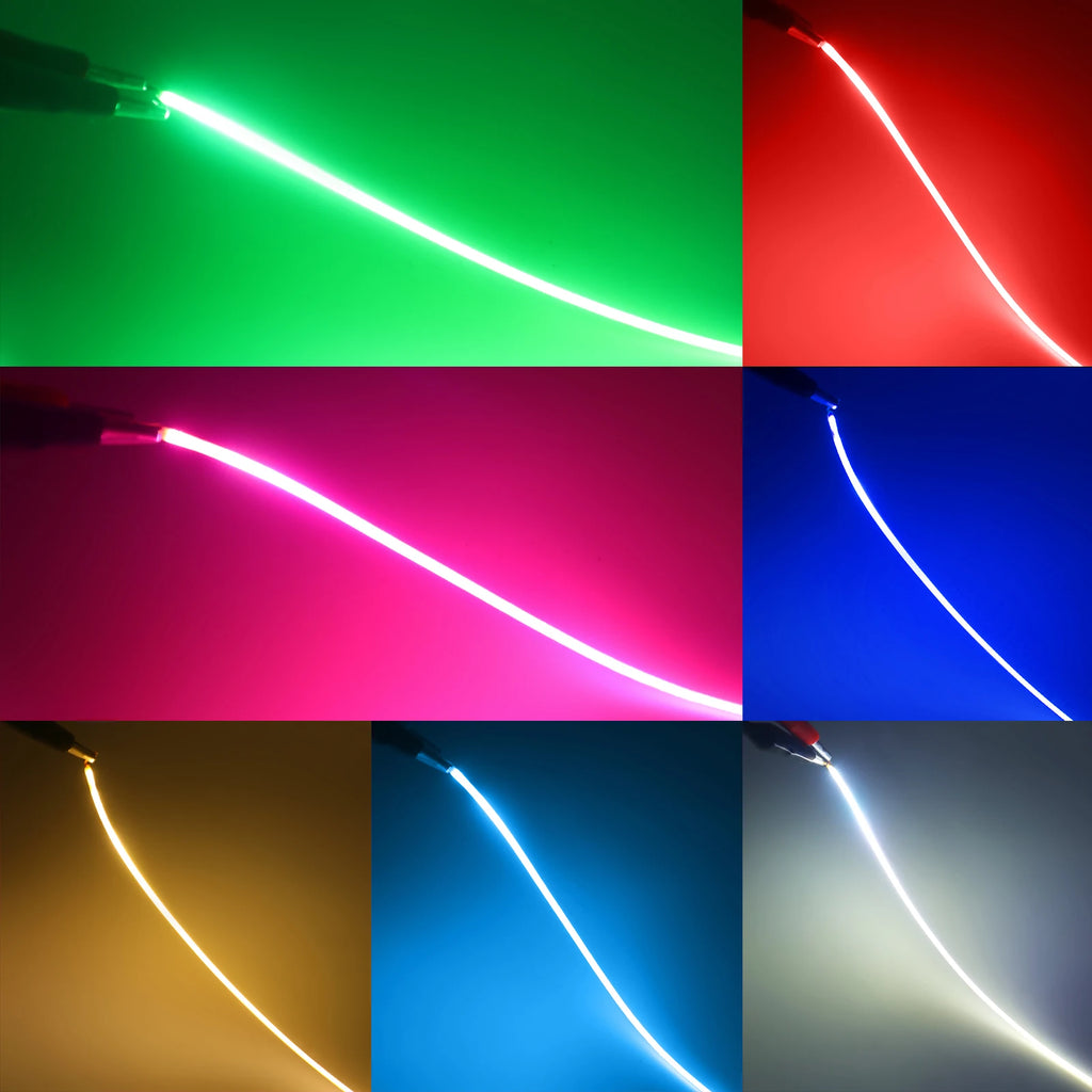 Free Cut Flexible COB LED Filament DC3V Edison Bulb Lamp Parts Diode Lighting 25mm-300mm Pink Red Ice-Blue 2700K +- On One Side