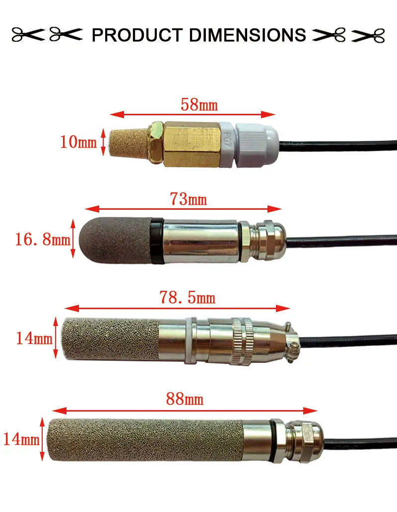 Probe temperature and humidity transmitter RS485 Modbus-RTU SHT30 SHT35 industrial grade high-precision WaterProof sensor 5-24V