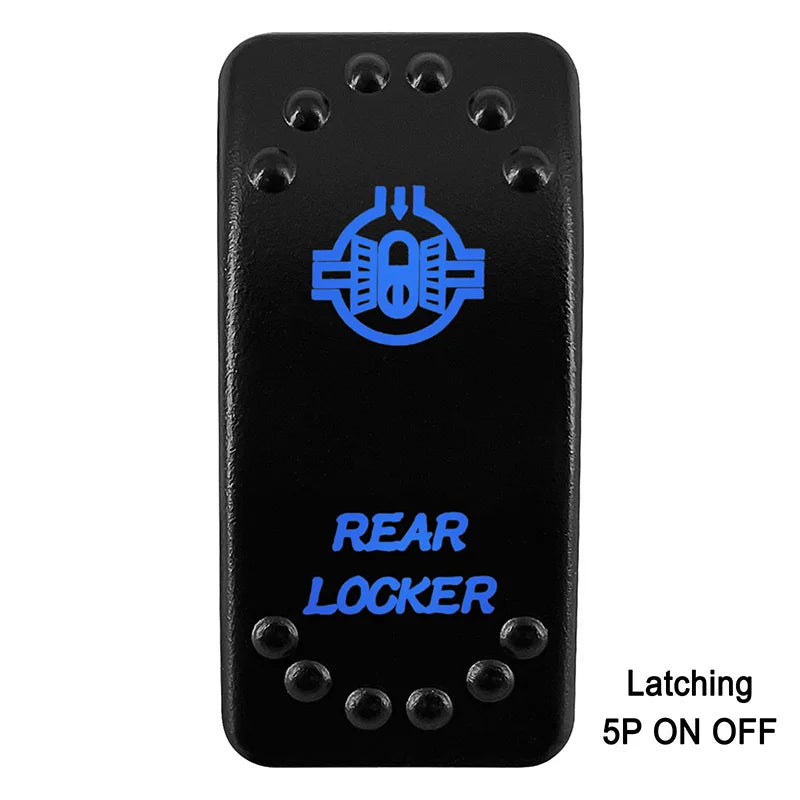 Waterproof Rocker Switch with Blue LED | 12V/24V Latching & Momentary (SPST/ DPDT) | for Marine, UTV, ATV, RZR, Automotive